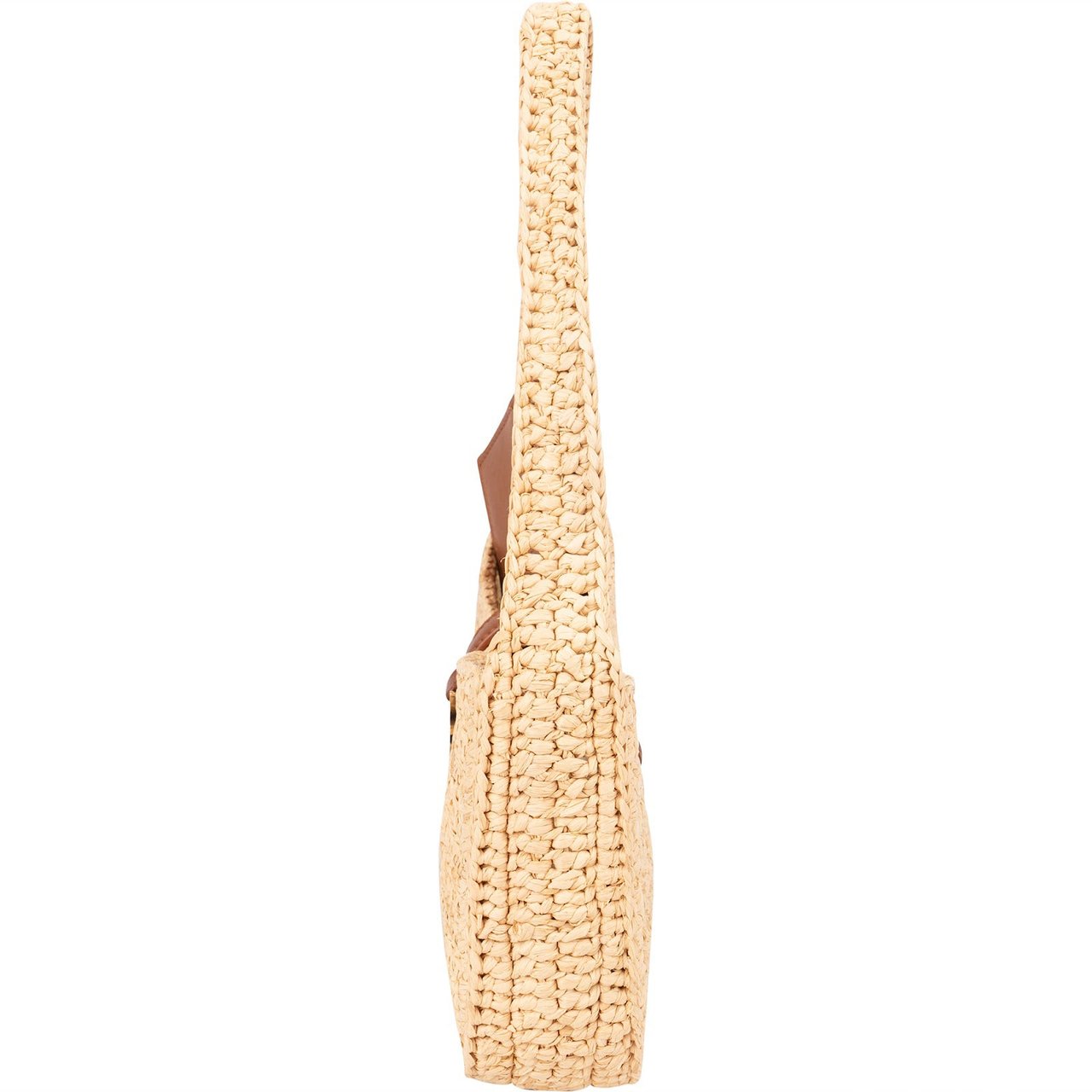Saint Laurent Raffia Le 5 à 7 Hobo Mini Handbag Beige