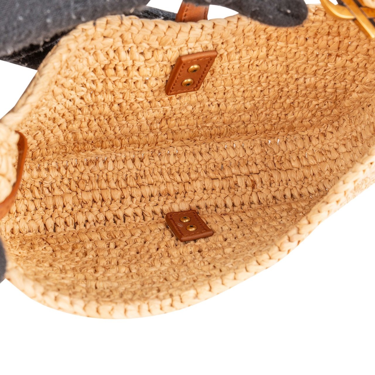 Saint Laurent Raffia Le 5 à 7 Hobo Mini Handbag Beige