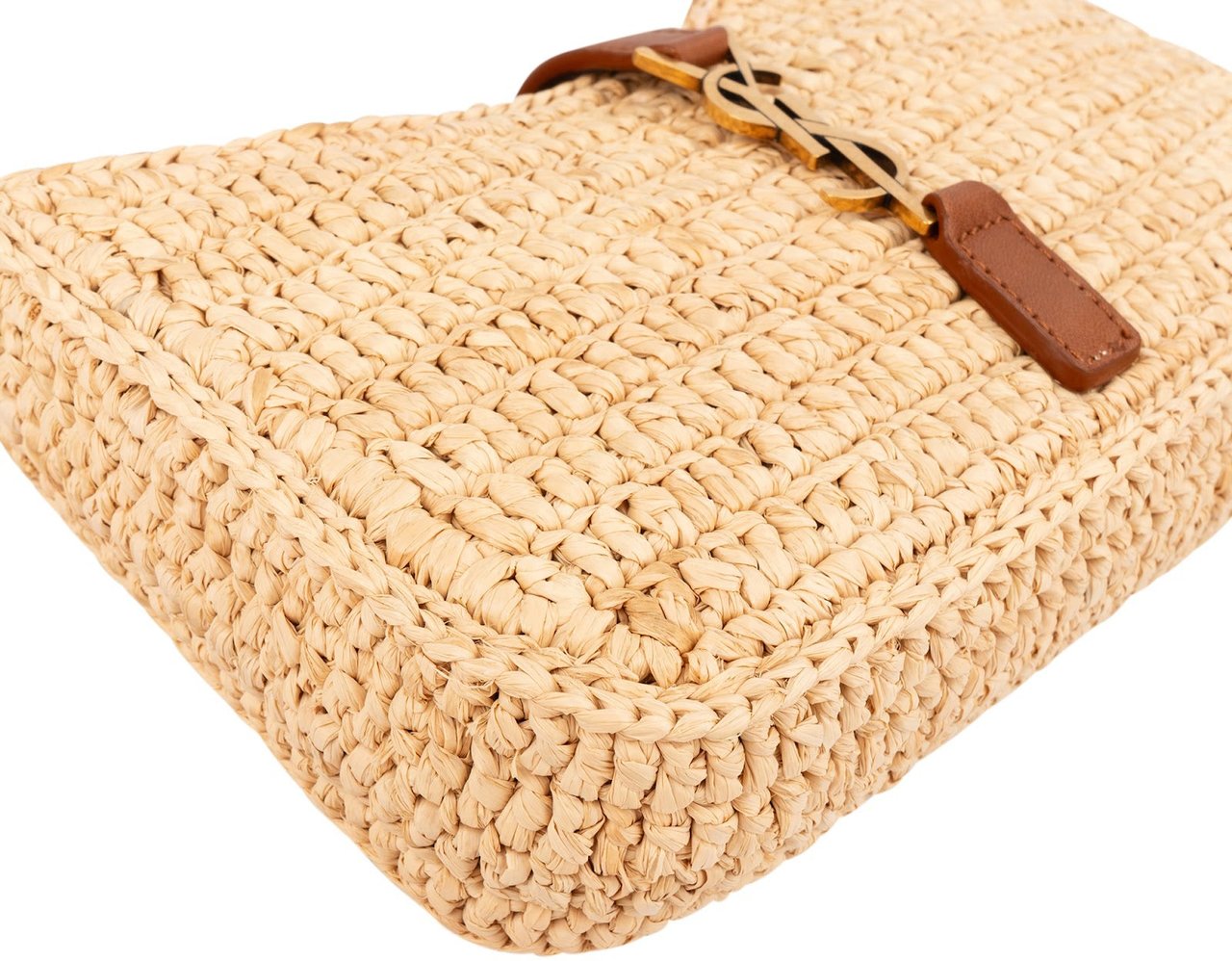 Saint Laurent Raffia Le 5 à 7 Hobo Mini Handbag Beige