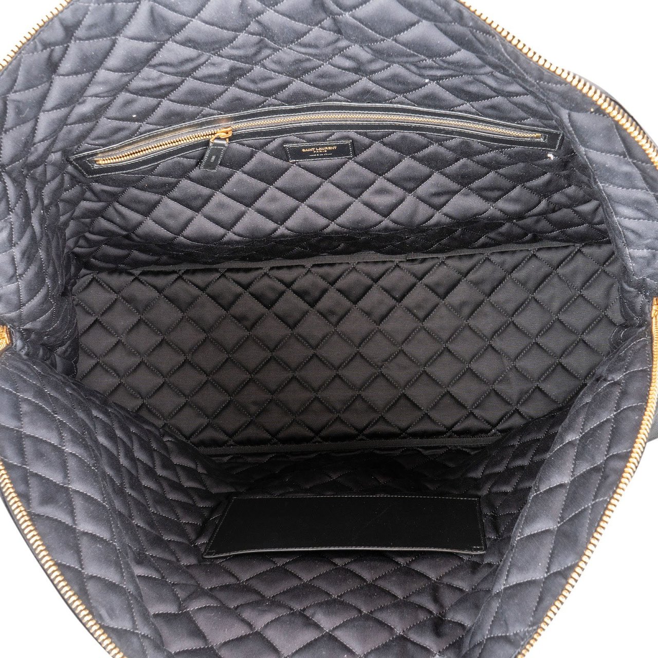 Saint Laurent Quilted Lambskin ES Giant Travel Bag Zwart