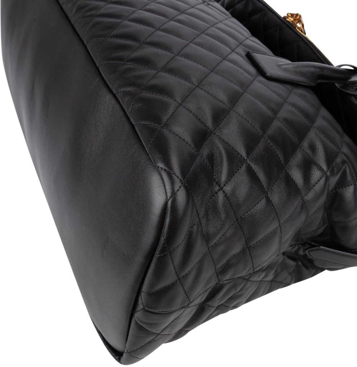 Saint Laurent Quilted Lambskin ES Giant Travel Bag Zwart