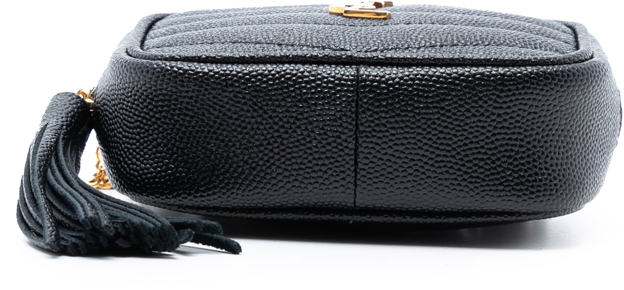 Saint Laurent Baby Matelasse Grain De Poudre Monogram Lou Camera Bag Zwart