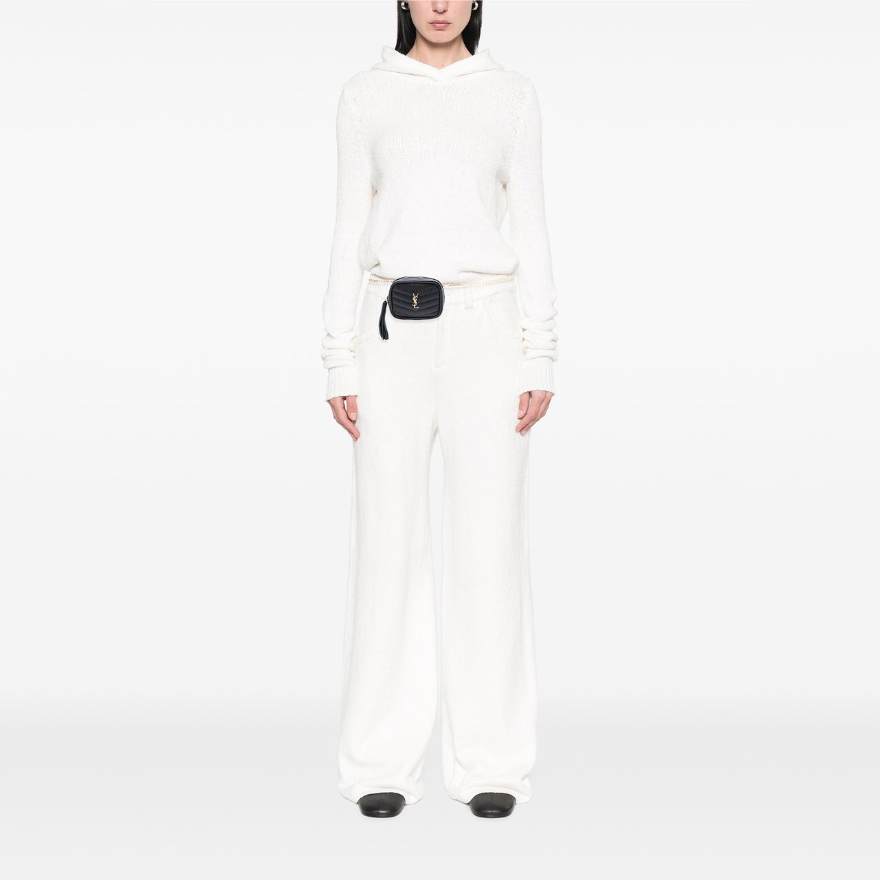 Saint Laurent Baby Matelasse Grain De Poudre Monogram Lou Camera Bag Zwart