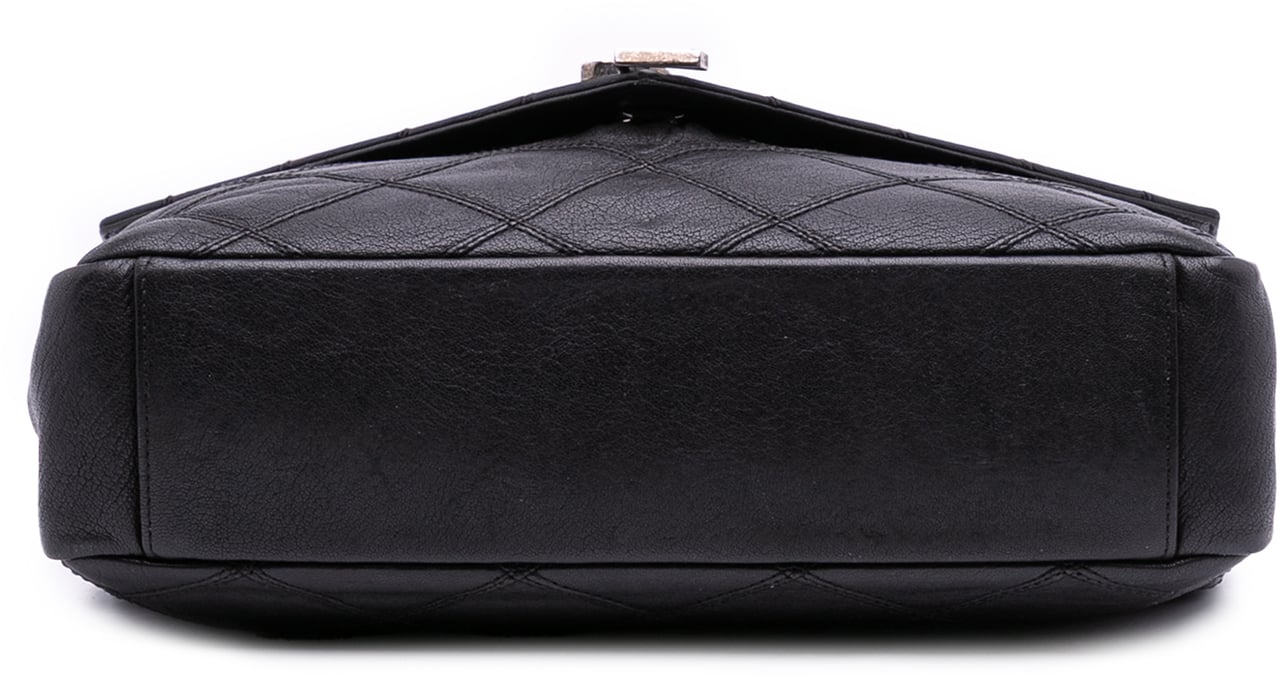 Saint Laurent Large Quilted Diamond Calfskin Monogram College Satchel Zwart