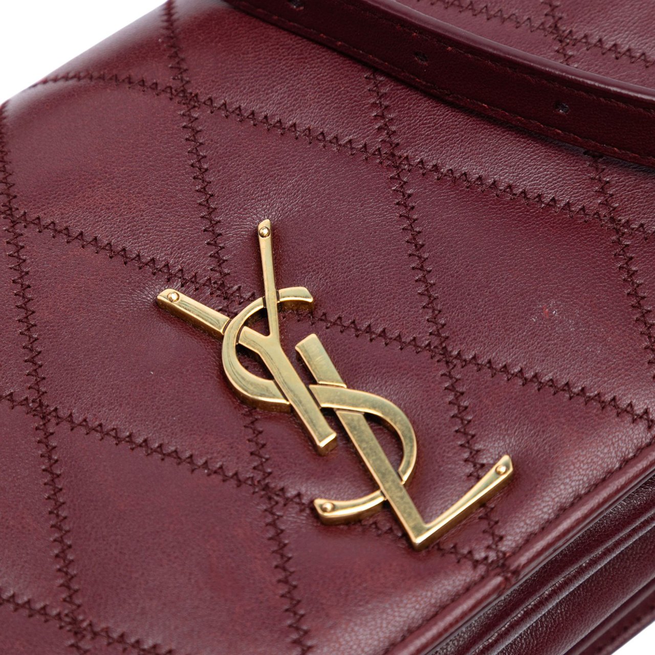 Saint Laurent Diamond Quilted Lambskin Angie Chain Bag Rood