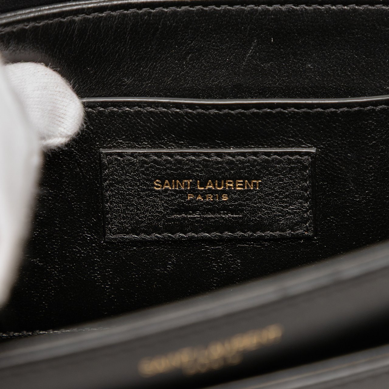 Saint Laurent Medium Calfskin Solferino Satchel In Box Zwart