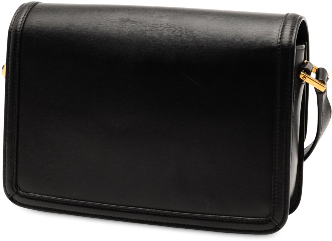 Saint Laurent Medium Calfskin Solferino Satchel In Box Zwart