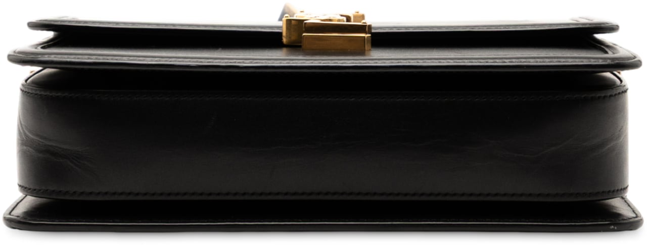 Saint Laurent Medium Calfskin Solferino Satchel In Box Zwart