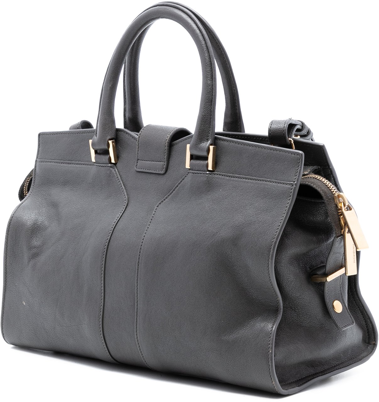 Saint Laurent Small Sheepskin Cabas Chyc Satchel Grijs