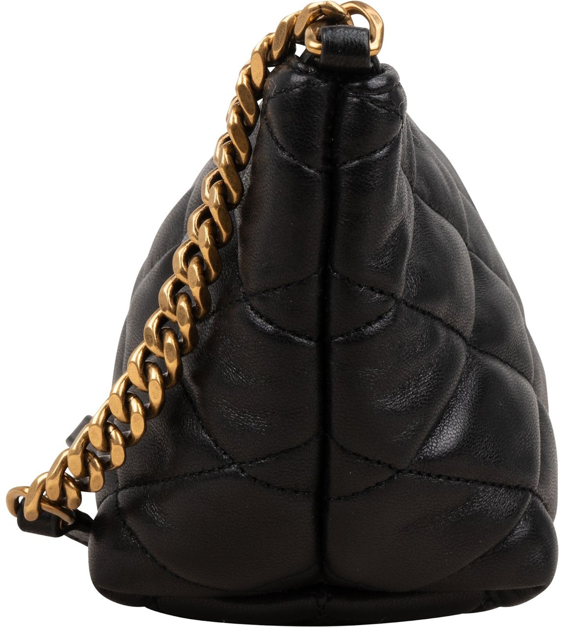 Saint Laurent Quilted Lambskin Sade Pochette Shoulder Bag Zwart