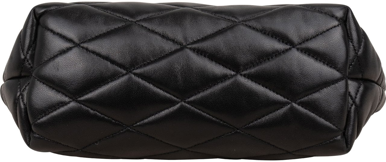 Saint Laurent Quilted Lambskin Sade Pochette Shoulder Bag Zwart
