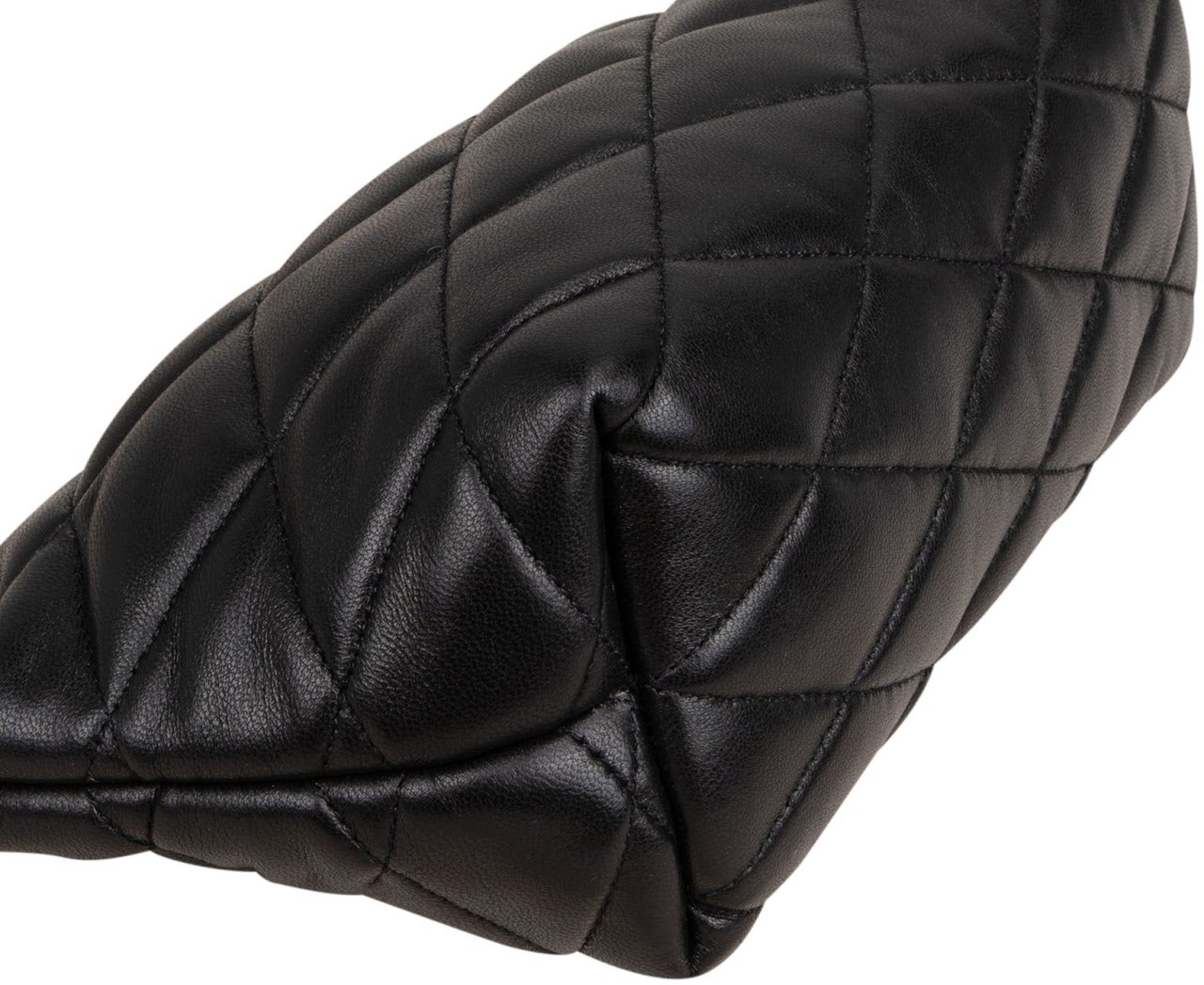 Saint Laurent Quilted Lambskin Sade Pochette Shoulder Bag Zwart