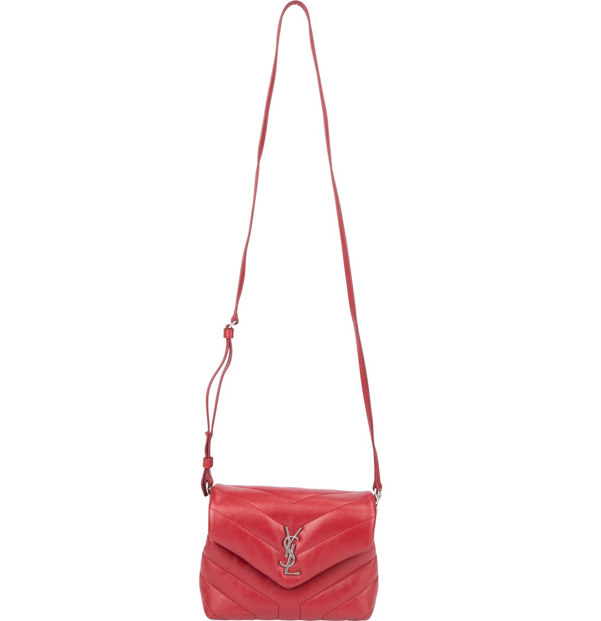 Saint Laurent Saint Laurent Red Leather Lou Lou Crossbody Bag Rood