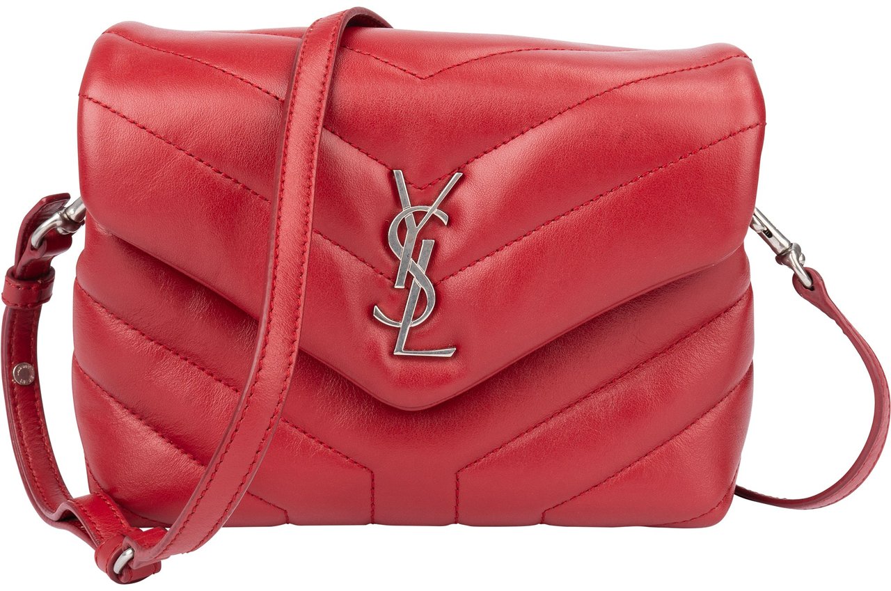 Saint Laurent Saint Laurent Red Leather Lou Lou Crossbody Bag Rood