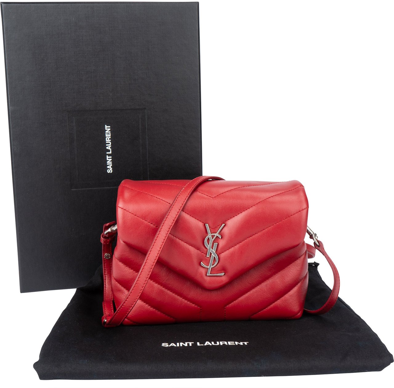 Saint Laurent Saint Laurent Red Leather Lou Lou Crossbody Bag Rood