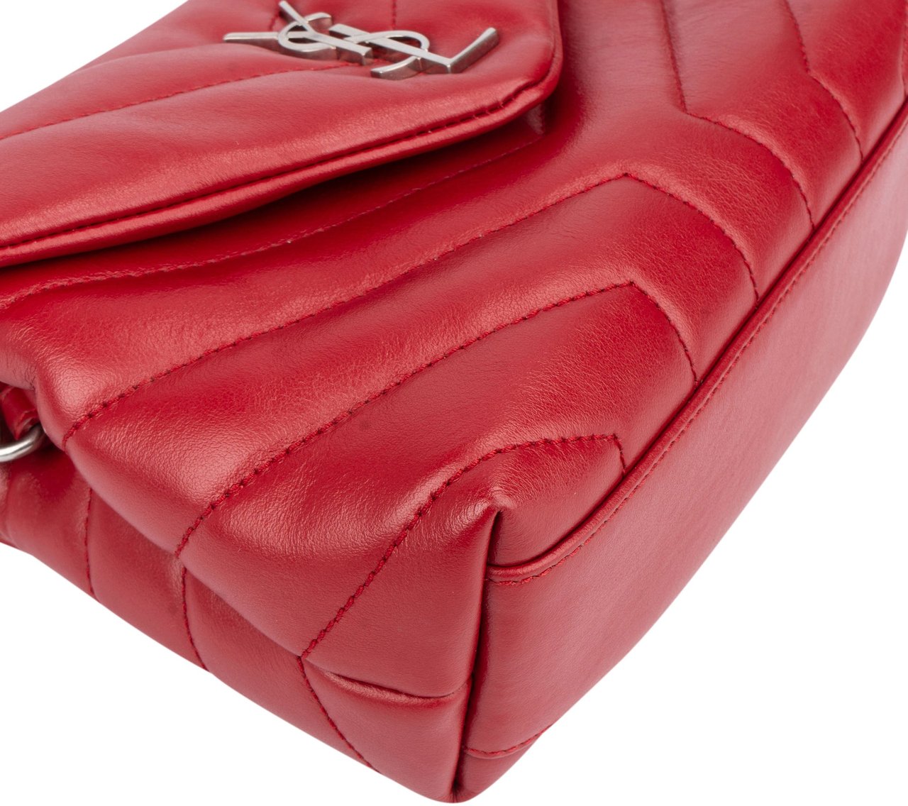 Saint Laurent Saint Laurent Red Leather Lou Lou Crossbody Bag Rood