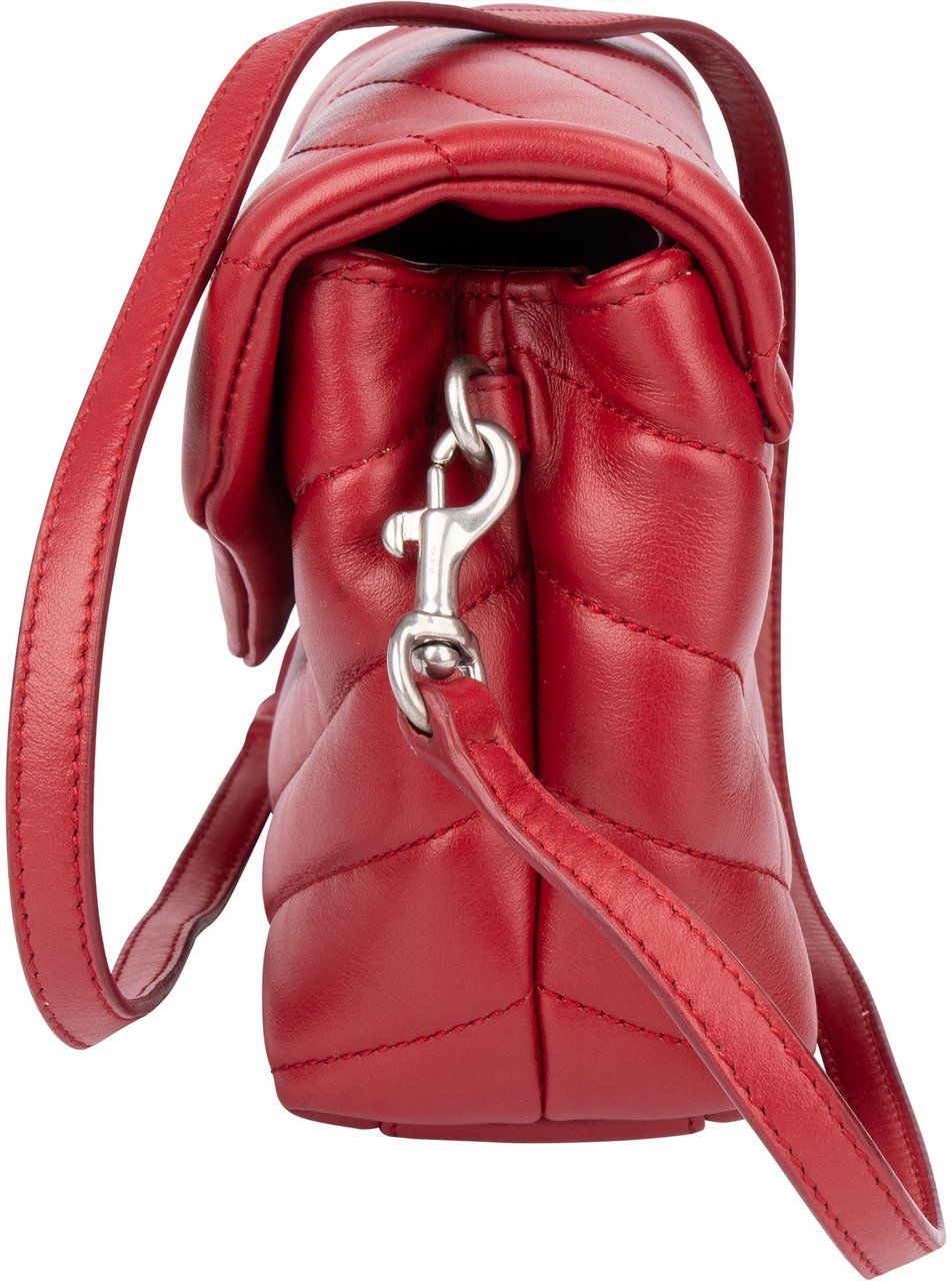 Saint Laurent Saint Laurent Red Leather Lou Lou Crossbody Bag Rood