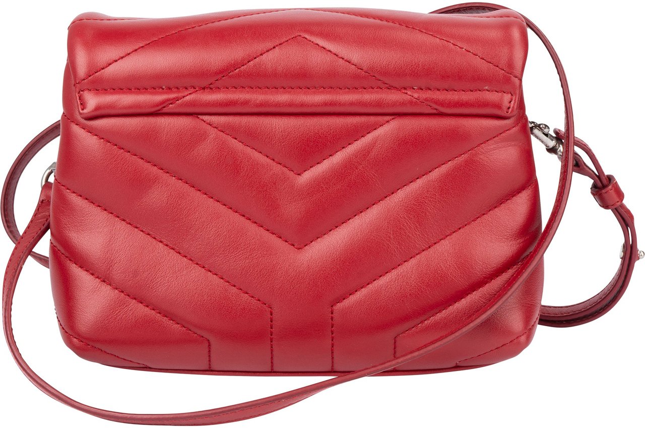 Saint Laurent Saint Laurent Red Leather Lou Lou Crossbody Bag Rood