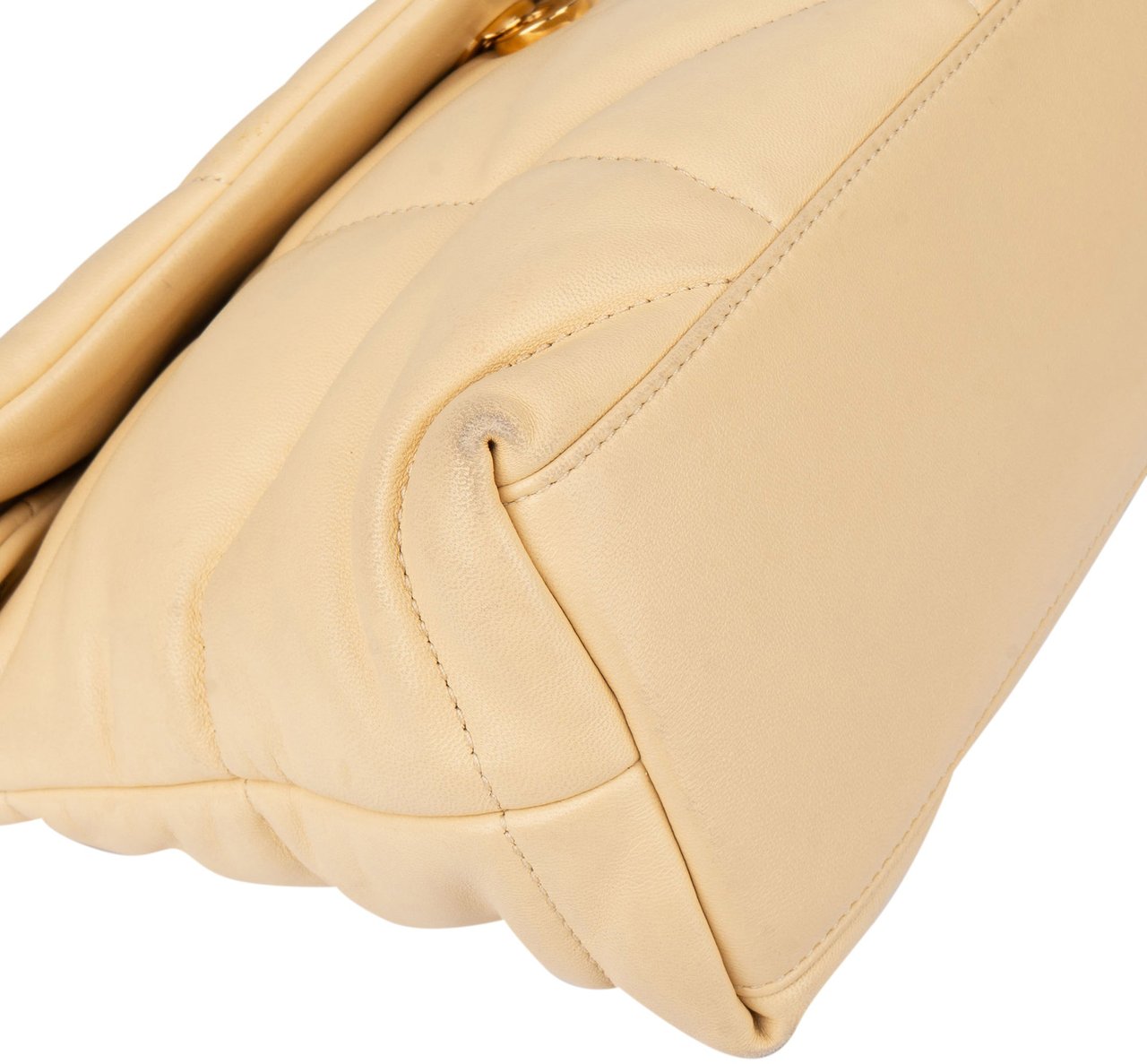 Saint Laurent Saint Laurent Beige Leather Puffer Crossbody Bag Beige