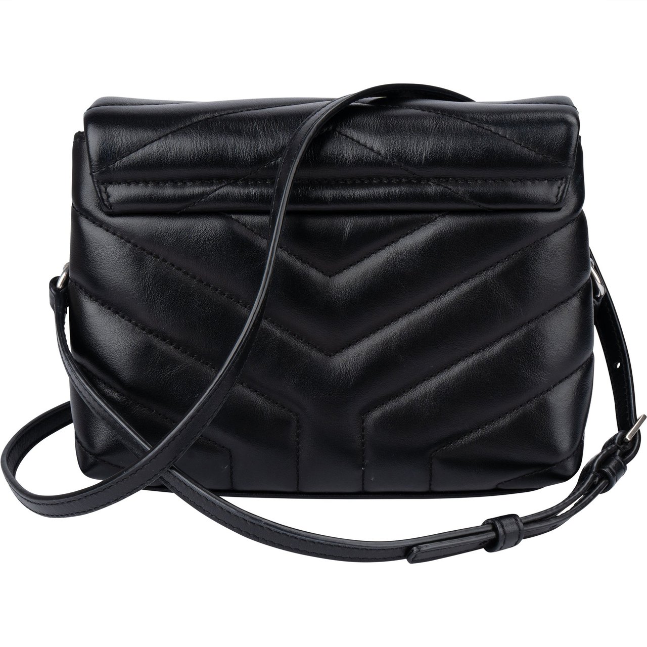 Saint Laurent Saint Laurent Black Leather Mini Lou Lou Crossbody Bag Zwart