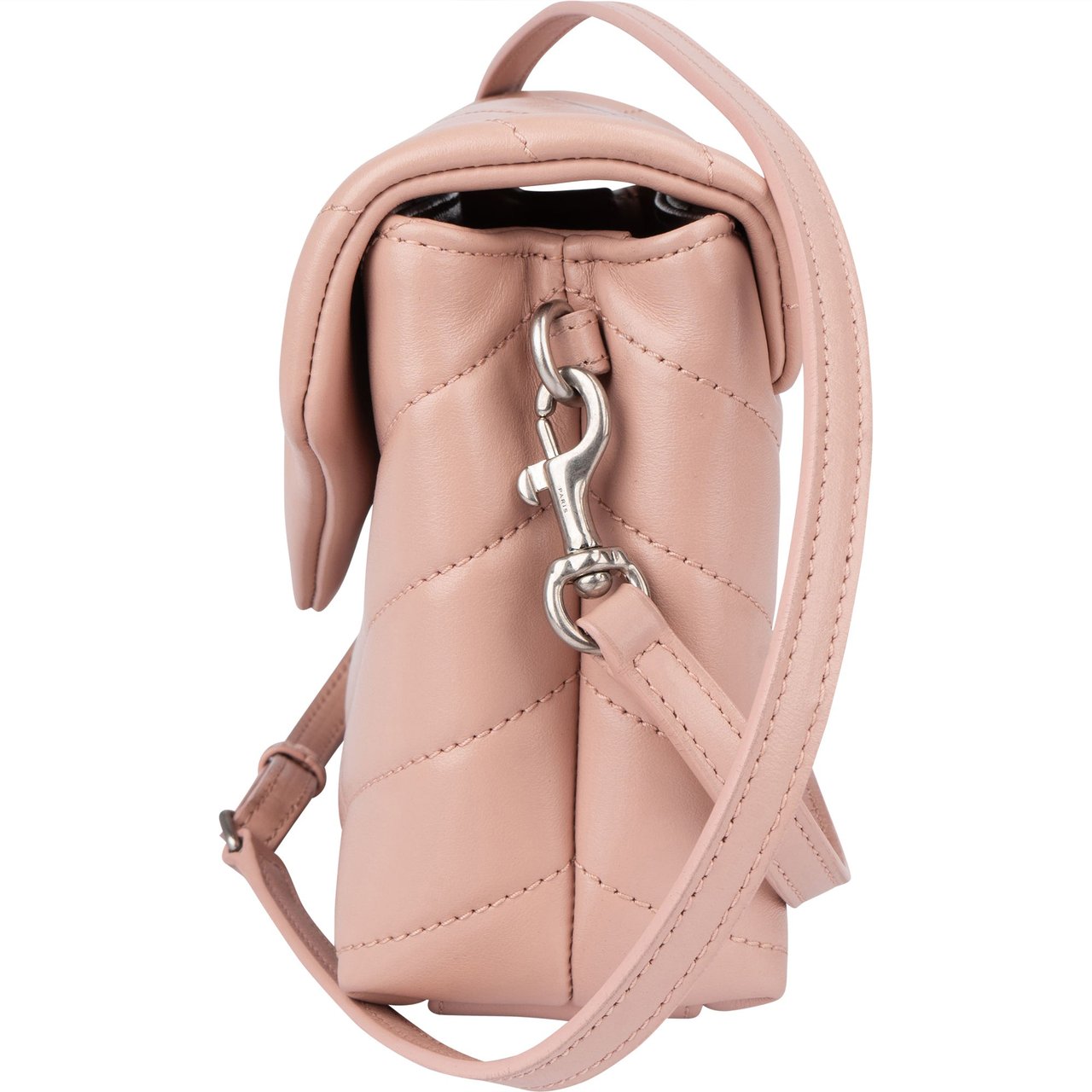 Saint Laurent Saint Laurent Rose Leather Lou Lou Crossbody Bag Roze