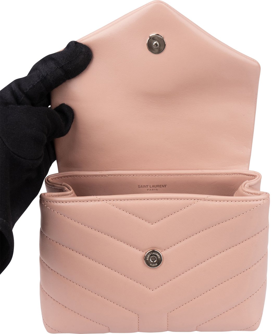 Saint Laurent Saint Laurent Rose Leather Lou Lou Crossbody Bag Roze