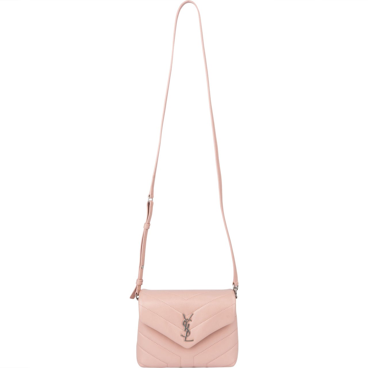 Saint Laurent Saint Laurent Rose Leather Lou Lou Crossbody Bag Roze