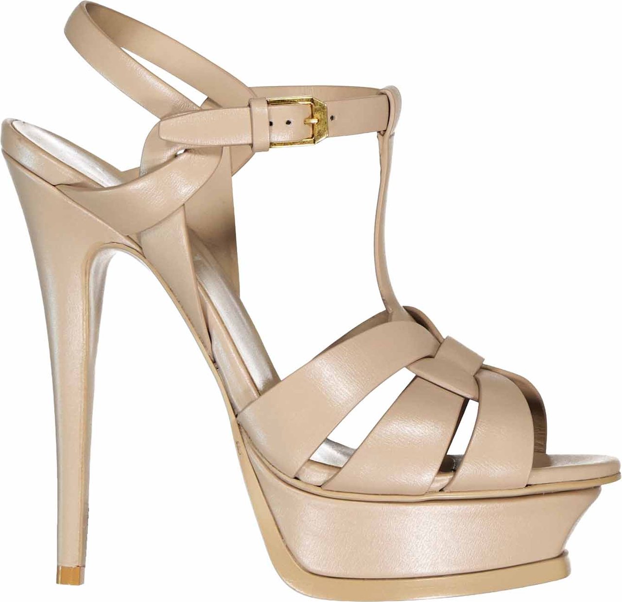 Saint Laurent Saint Laurent Tribute Leather Sandals Beige