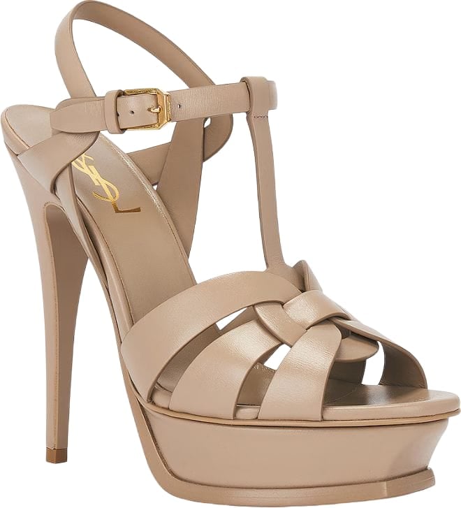 Saint Laurent Sandalo con tacco nude Beige