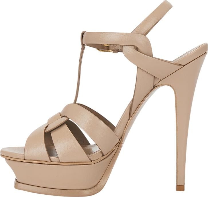 Saint Laurent Sandalo con tacco nude Beige
