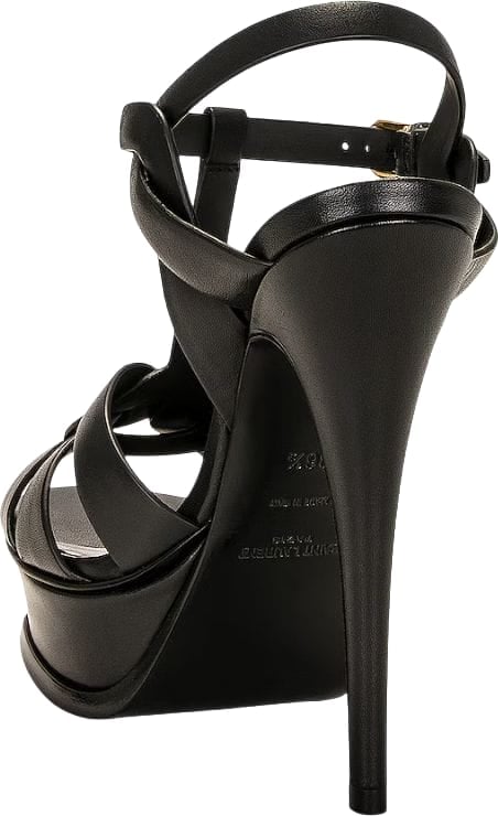Saint Laurent Sandalo con tacco nero Zwart