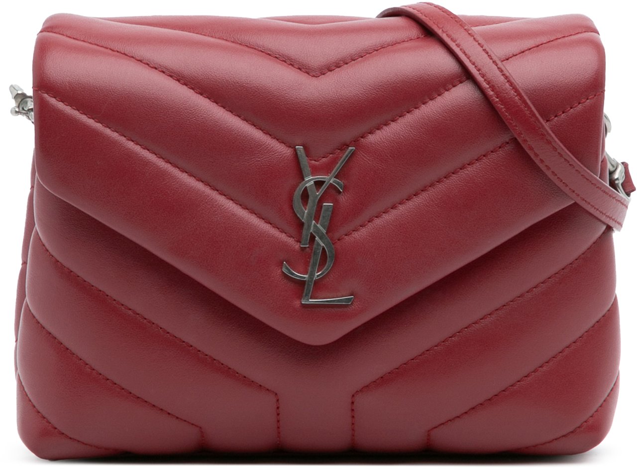 Saint Laurent Toy Matelasse Leather Monogram LouLou Crossbody Rood