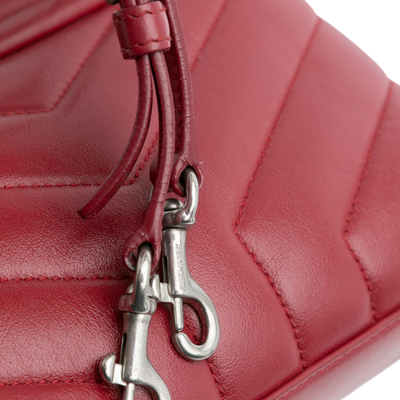 Saint Laurent Toy Matelasse Leather Monogram LouLou Crossbody Rood