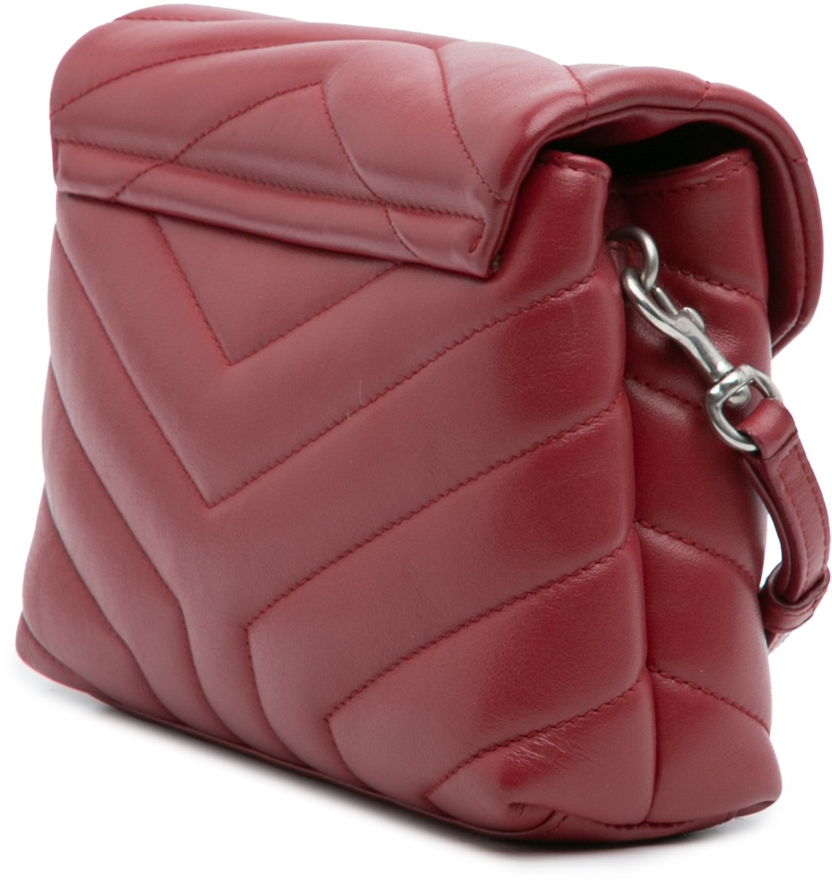 Saint Laurent Toy Matelasse Leather Monogram LouLou Crossbody Rood