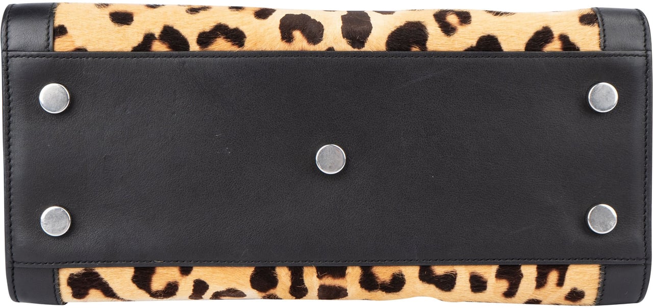 Saint Laurent Saint Laurent Leopard Print Baby Sac De Jour Handbag Zwart