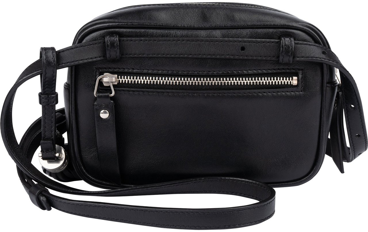 Saint Laurent Saint Laurent Black Chevron Leather Lou Crossbody Bum Bag Zwart