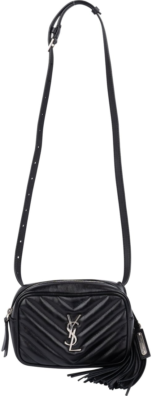 Saint Laurent Saint Laurent Black Chevron Leather Lou Crossbody Bum Bag Zwart