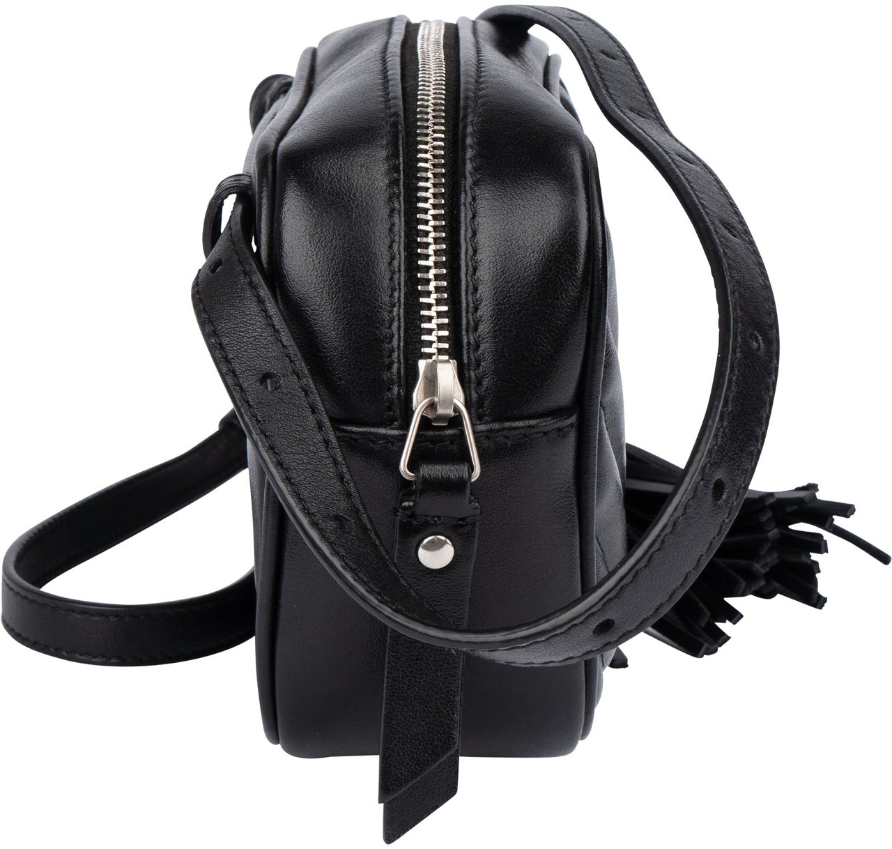 Saint Laurent Saint Laurent Black Chevron Leather Lou Crossbody Bum Bag Zwart