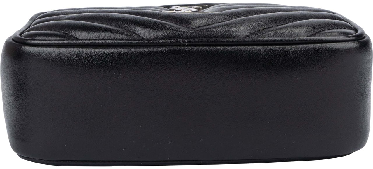 Saint Laurent Black Chevron Leather Lou Crossbody Bum Bag Zwart