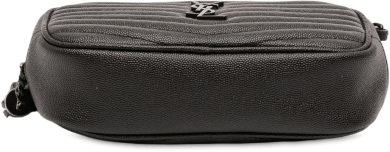 Saint Laurent Mini Grain de Poudre Monogram Monochrome Lou Camera Bag Zwart