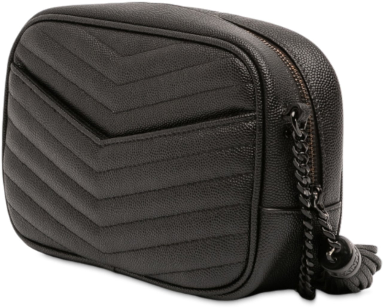 Saint Laurent Mini Grain de Poudre Monogram Monochrome Lou Camera Bag Zwart