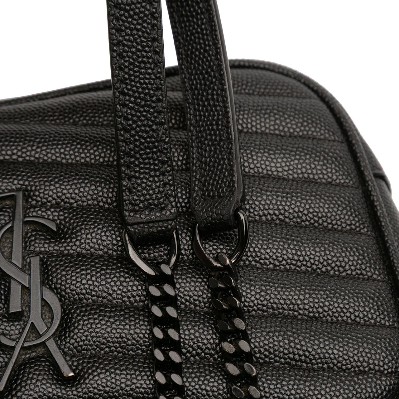 Saint Laurent Mini Grain de Poudre Monogram Monochrome Lou Camera Bag Zwart