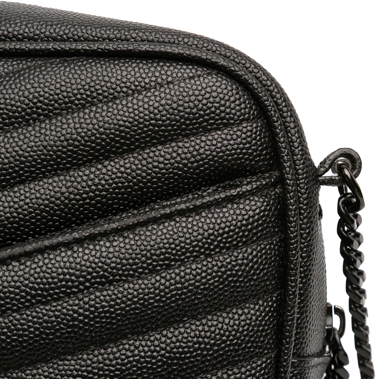 Saint Laurent Mini Grain de Poudre Monogram Monochrome Lou Camera Bag Zwart