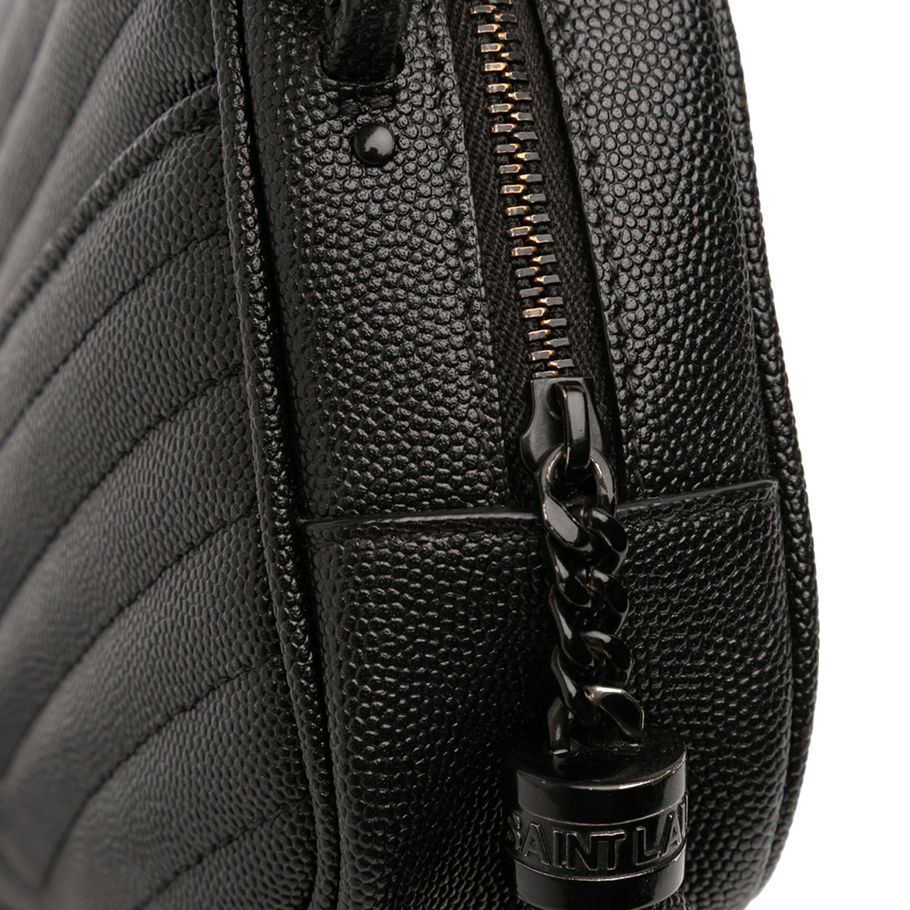 Saint Laurent Mini Grain de Poudre Monogram Monochrome Lou Camera Bag Zwart