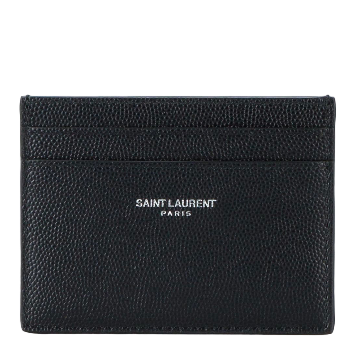 Saint Laurent Compact Textured Leather Wallet Zwart