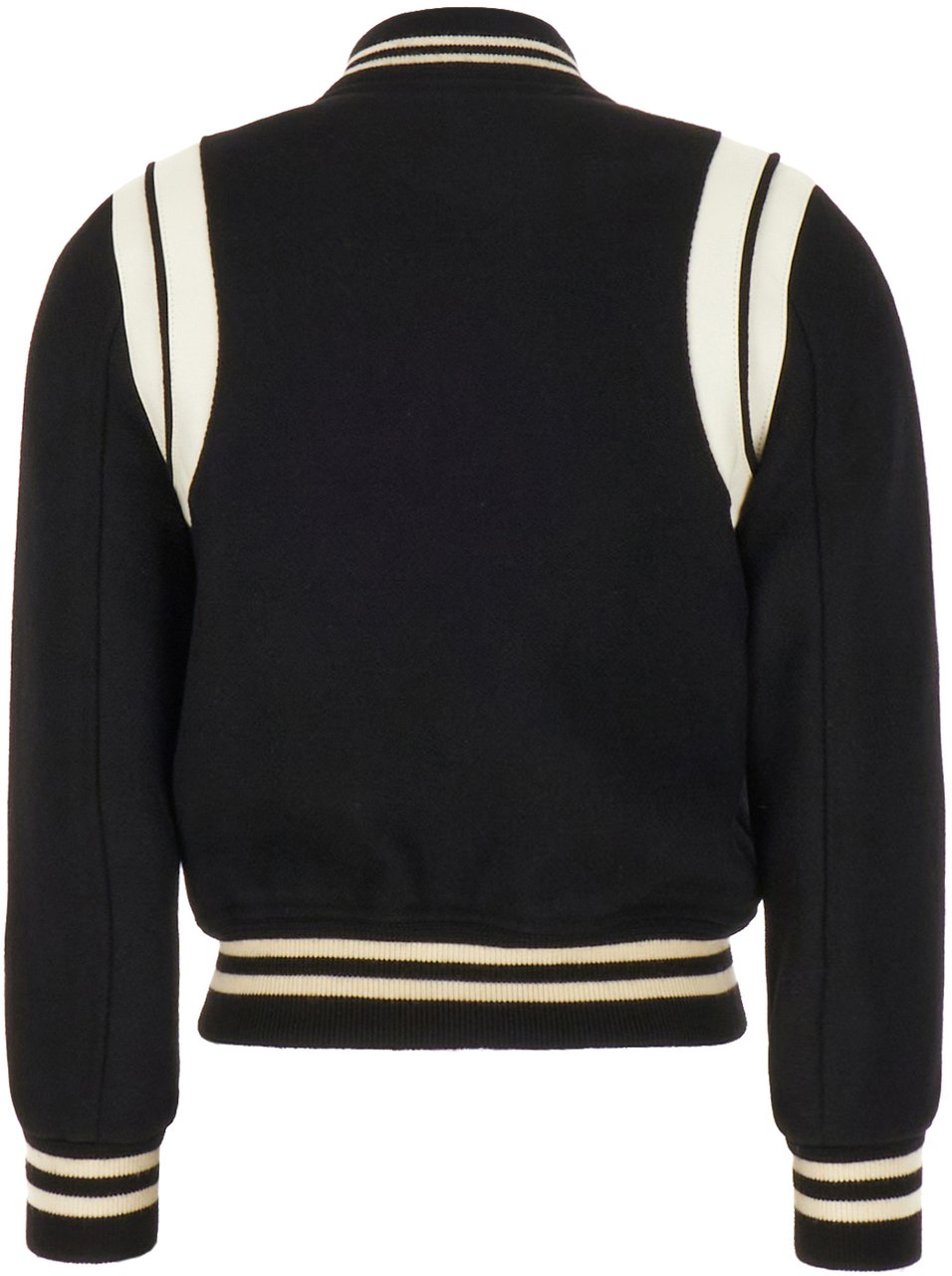 Saint Laurent Saint Laurent Black wool blend Teddy bomber jacket Zwart