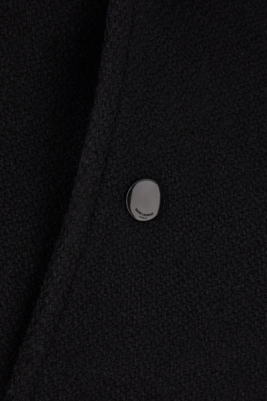 Saint Laurent Saint Laurent Black wool blend Teddy bomber jacket Zwart
