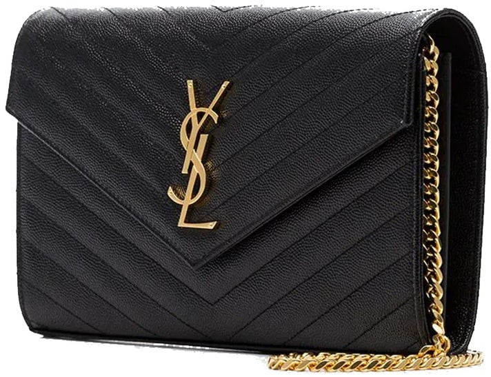 Saint Laurent Saint Laurent Monogram Grain De Poudre Bag Zwart