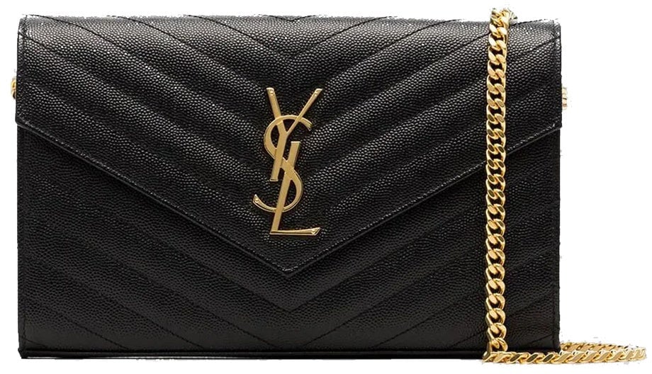 Saint Laurent Saint Laurent Monogram Grain De Poudre Bag Zwart