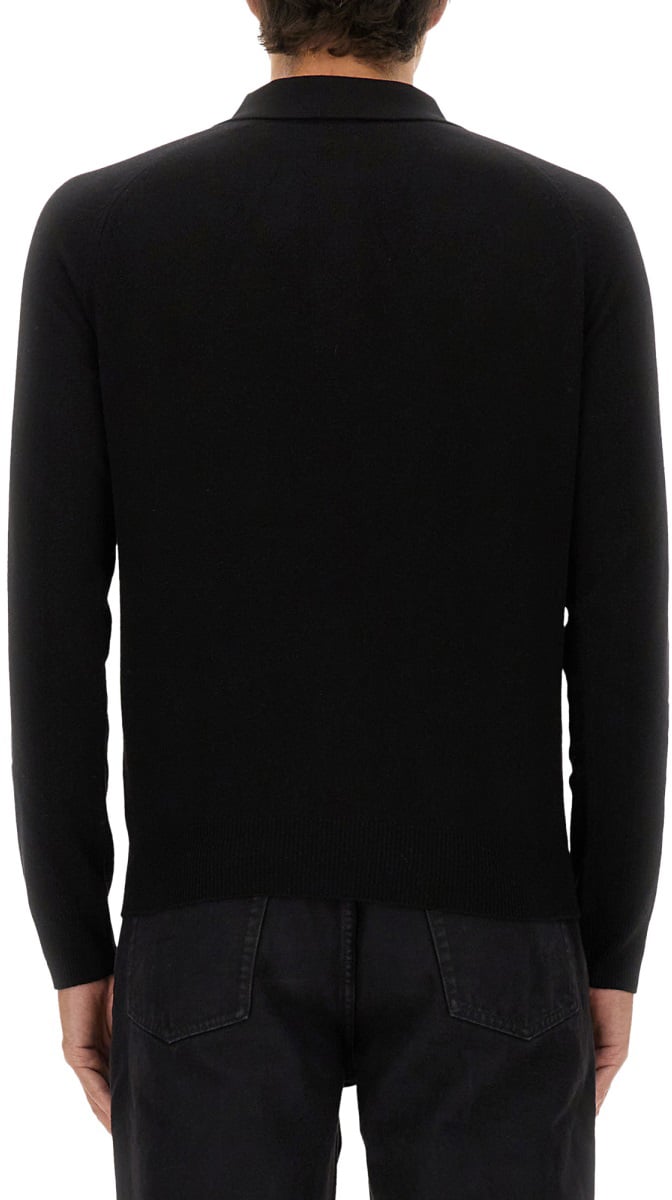 Saint Laurent WOOL POLO. Zwart